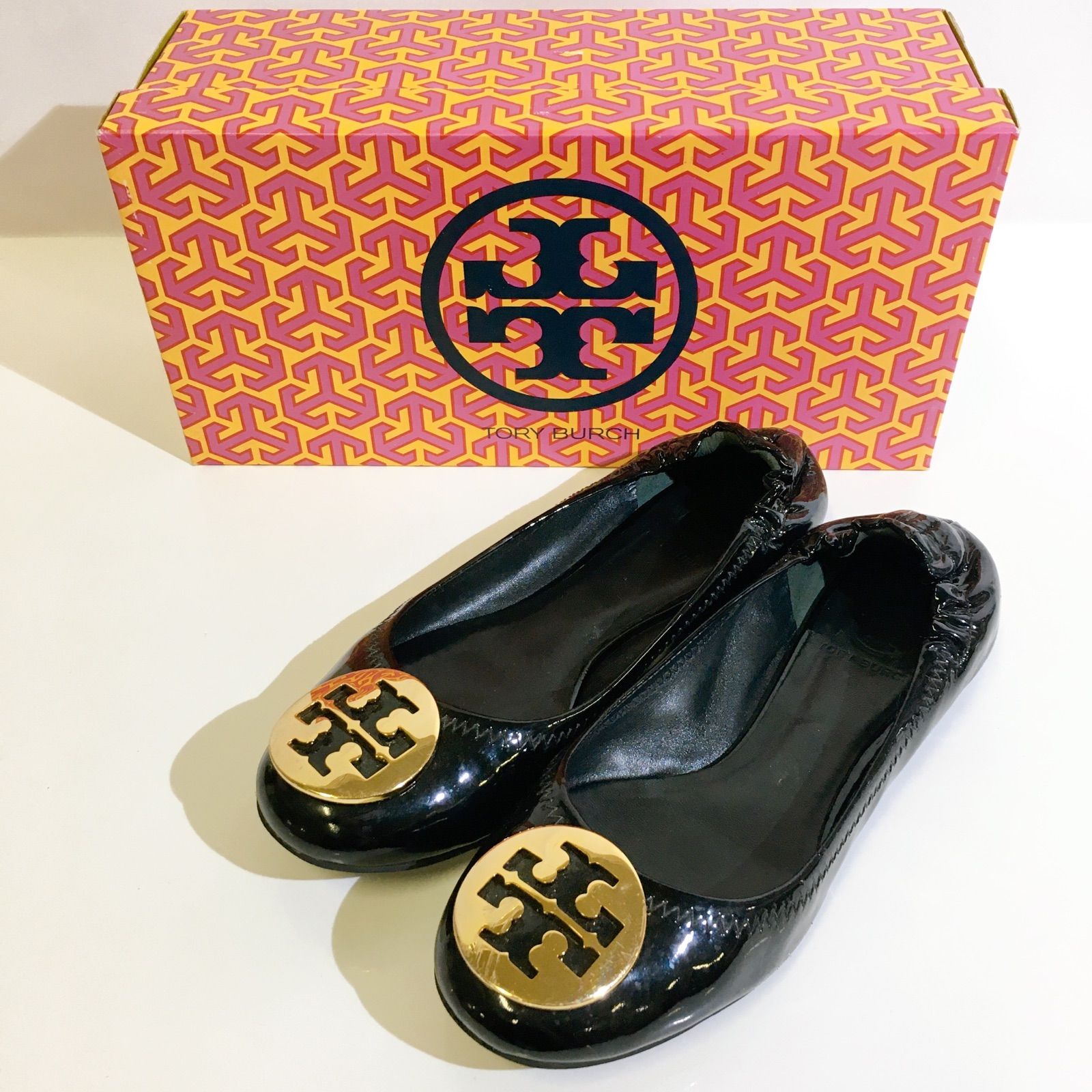 TORY BURCH トリーバーチ バレエシューズ フラットシューズ ブラック 牛革 レディース - メルカリ