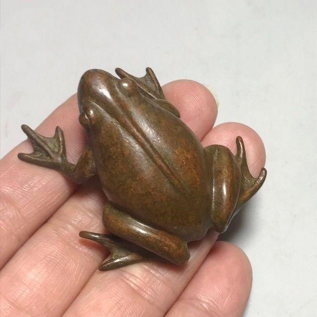 銅器 蛙産声来財 茶寵 茶道具 装飾品 工芸品 置物