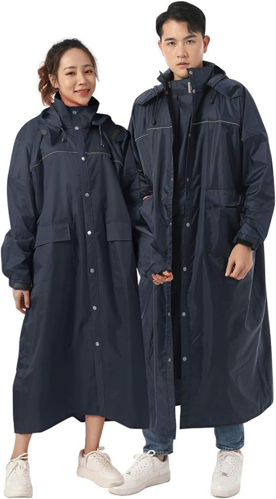 新品 [Hoomoi] レインコート 自転車 レインコートメンズ カッパ バイク用 レディース 雨具【2025二重つば】 メンズ ポンチョ原付用 ロング丈のおしゃれな レインポンチョ 超防水防風 耐久 豪雨梅雨対策 匂いなし リュック対応 男女兼用 収納袋付き