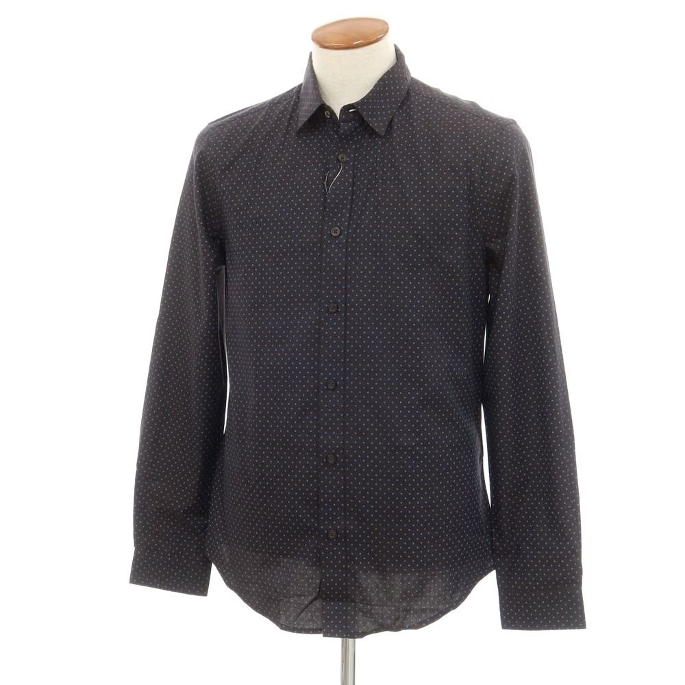 【中古】【未使用】ベンシャーマン Ben Sherman コットン ドット柄 カジュアルシャツ ブラック系xブルー【サイズM】【メンズ】
