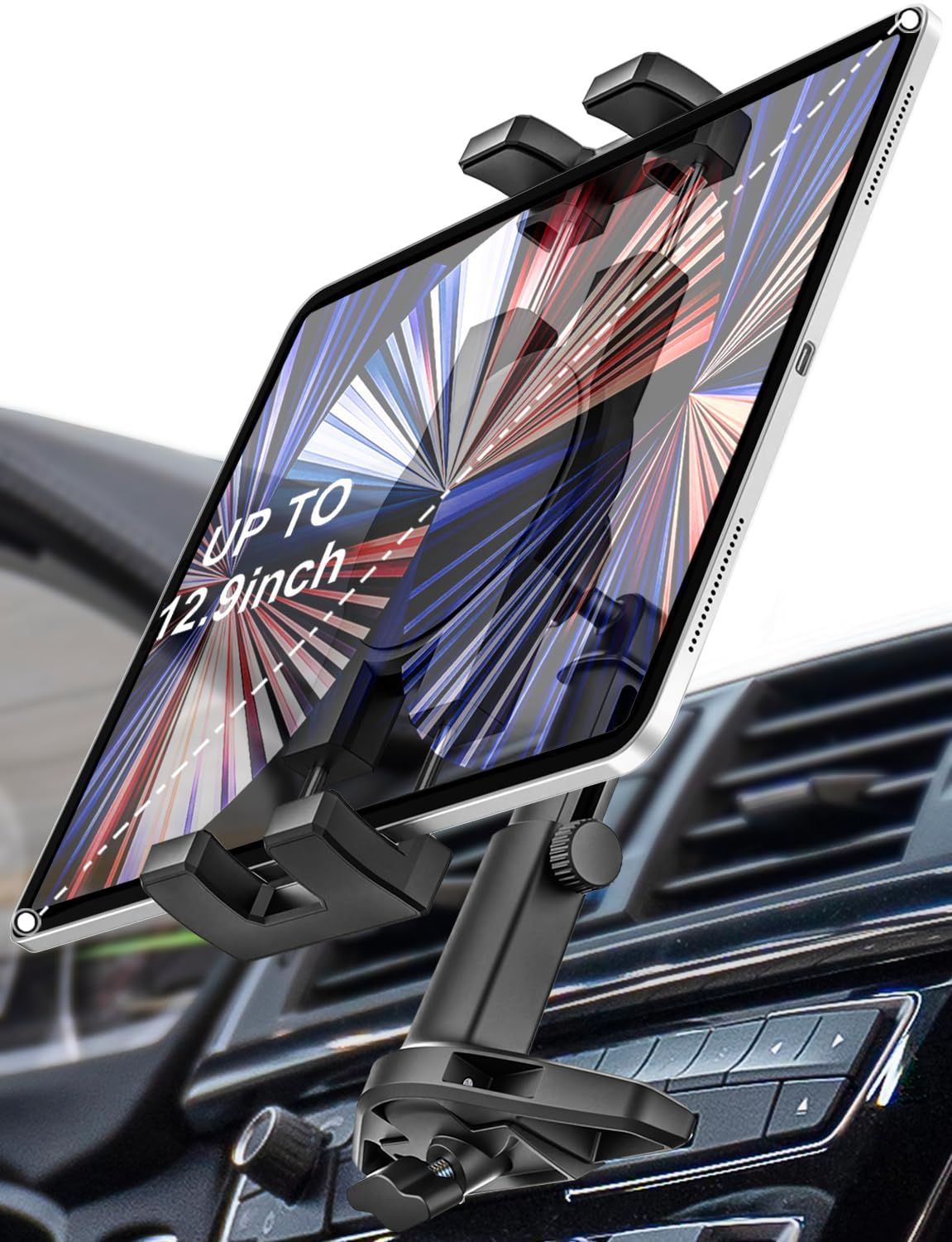 タブレット ホルダー 360度回転 安定性アップ 伸縮アーム 車 タブレットとスマートフォン4.7～13インチ全機種対応 車 iPad 車 Pro 車 9.7 ス対応 11 タブレットほるだー 12.9 インチ/iPad 全車種対応 A