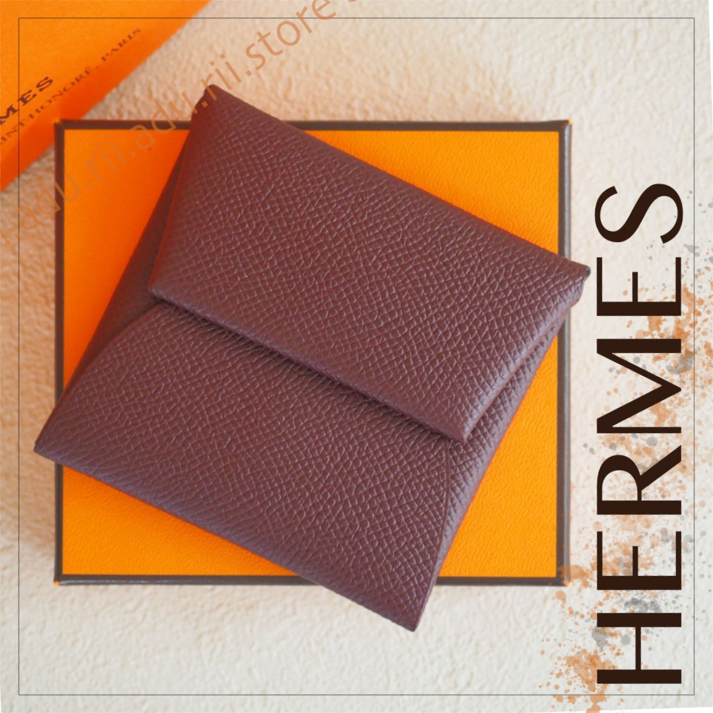 美品】Hermès エルメス バスティア エプソン コインケース レッド ...