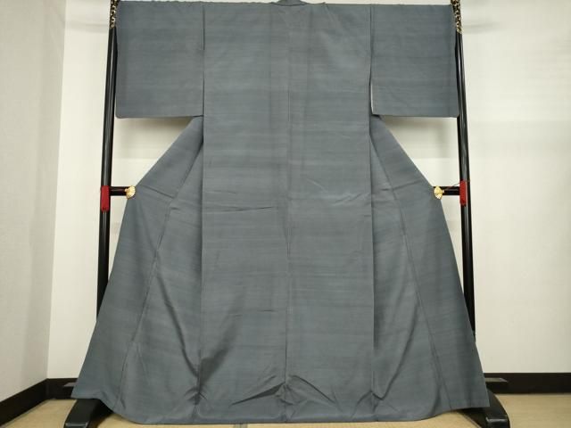 平和屋着物○本場結城紬 重要無形文化財 老竹色 正絹 逸品 DAAU3956du