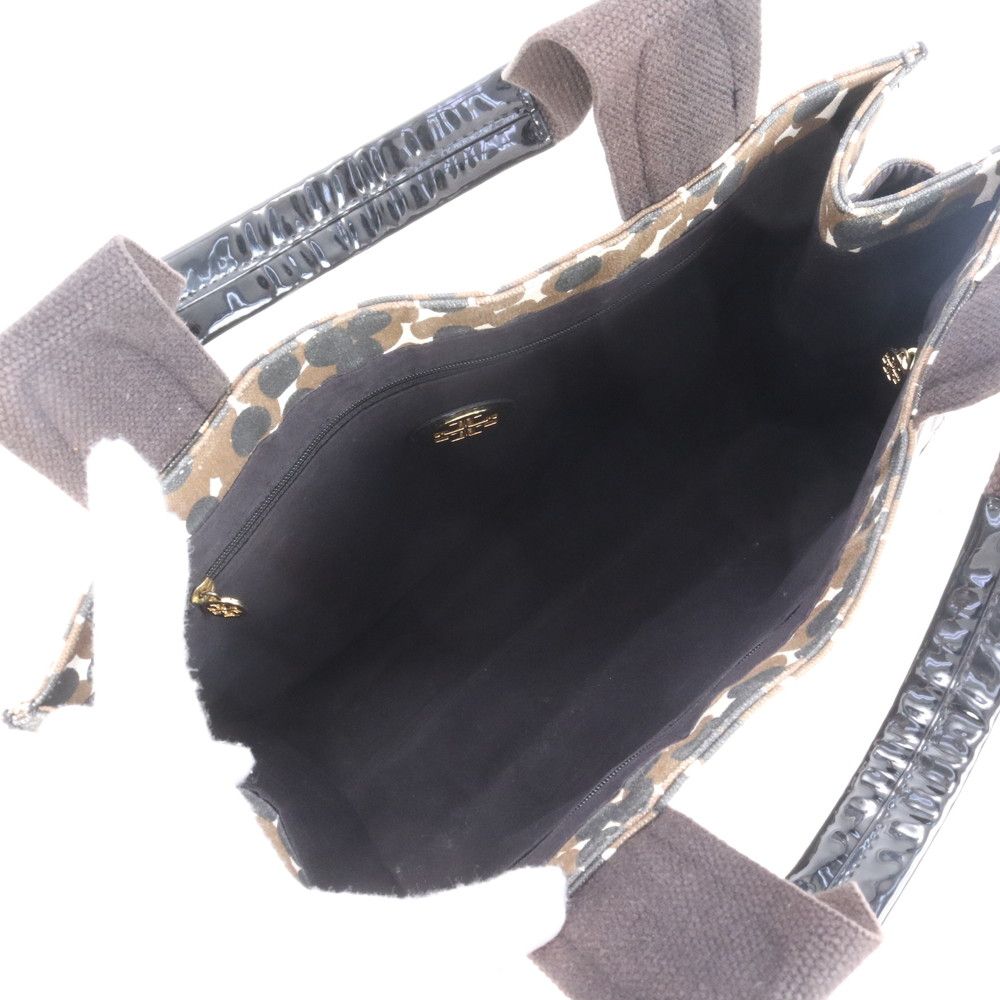 【美品】トリーバーチ エラ トートバッグ レザー×キャンバス 肩掛け A4可 美品 トリーバーチ エラ 09-18 レザー ナイロン トート バッグ