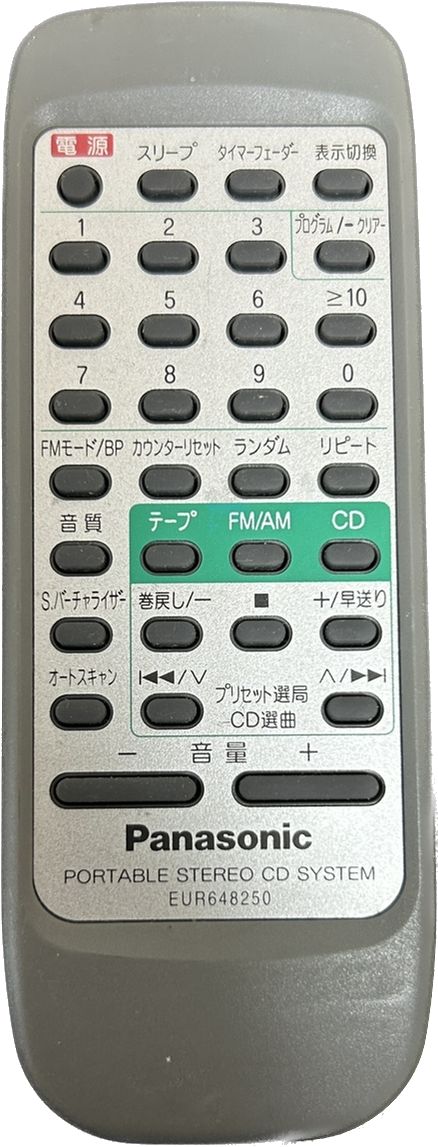 665 たどたどしい パナソニックオーディオリモコン (型番 EUR648279) 動作保証