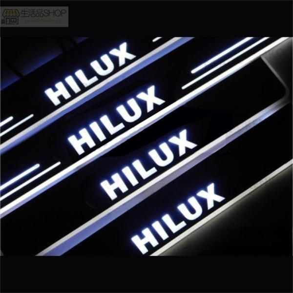 ハイラックス GUN125 LED スカッフプレート 白 ホワイト 流れる シーケンシャル サイドドアプレート 電装 流光