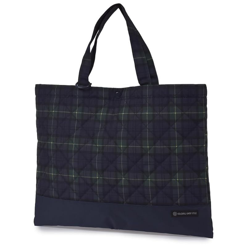 COLORFUL CANDY STYLE レッスンバッグ キルティング (ループ付き) 撥水タイプ タータンチェック・ダークグリーン はっ水 軽量 汚れにくい シワ防止 男の子 NL400900