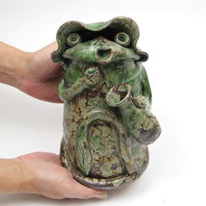 信楽焼 河童(小・オス) 縁起物のかっぱ置物 陶器カッパ やきもの しが