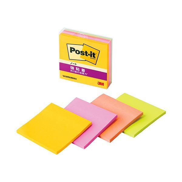 3Mポスト イット 強粘着ノート マルチカラー6 75×75mm 4色 654SS-MC-61セット 40冊 4冊×10パック