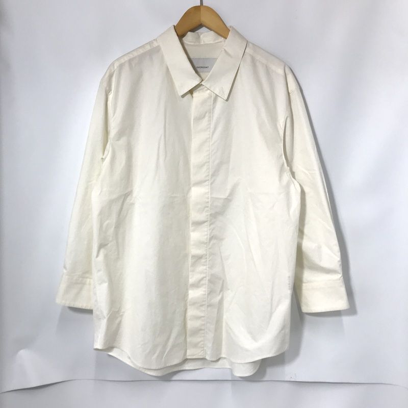 OVERCOAT シャツ DROPPED SHOULDER TOP WITH SHIRT 比翼シャツ S23T01L-DWOC 長袖 無地 サイズ1 M相当 オーバーコート トップス A13158