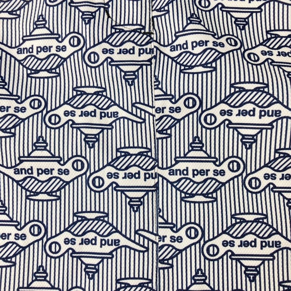 サイズ：L AND PER SE アンパスィ  ストレッチスカート ロゴ刺繍 りんご 総柄 ネイビー系 [240101436273] ゴルフウェア レディース ストスト サイズ：L AND PER SE アンパスィ ウール混 スカート レッド系