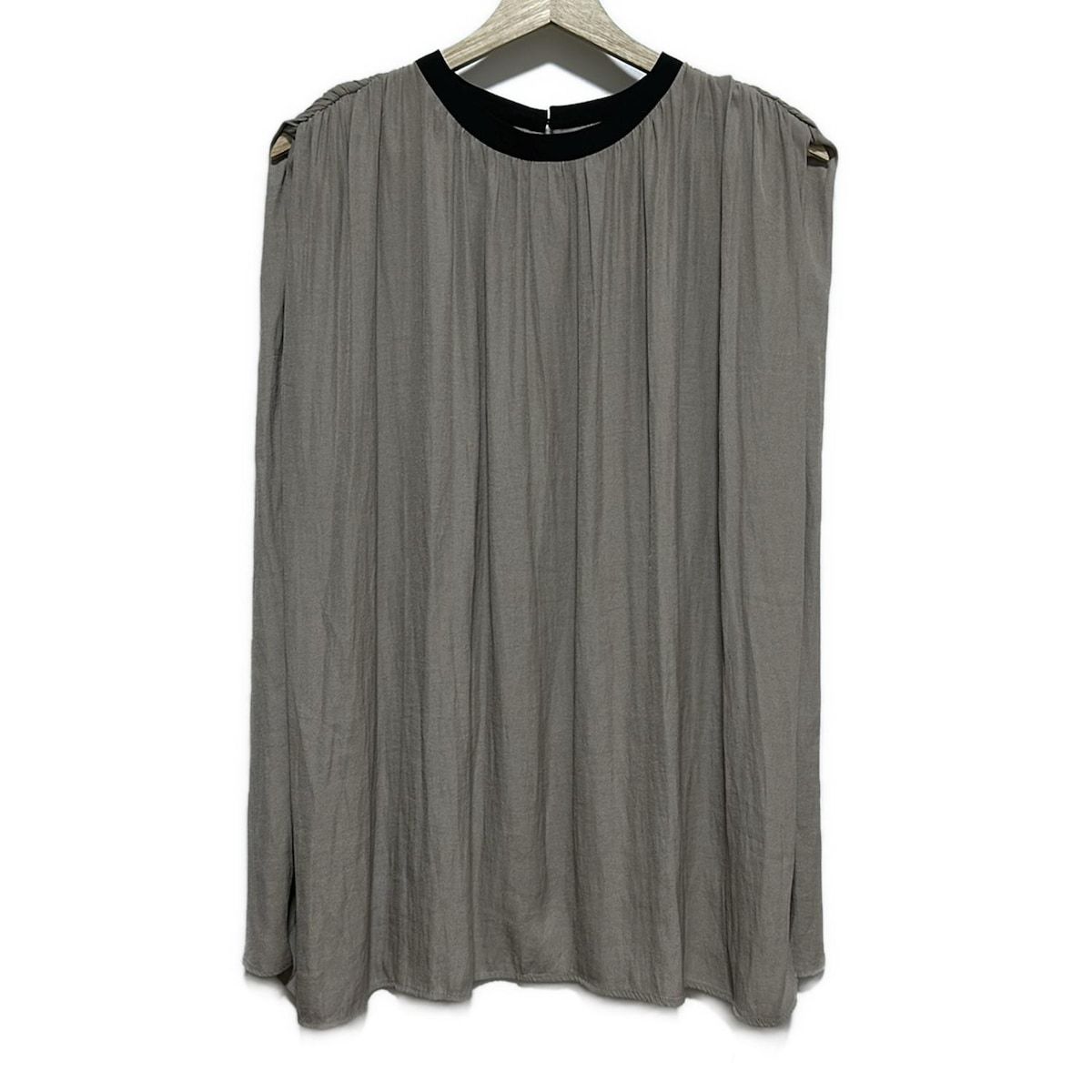 UNTITLED アンタイトル チュニック サイズ4 XL レディース - グレーベージュ×黒 クルーネック|ノースリーブ
