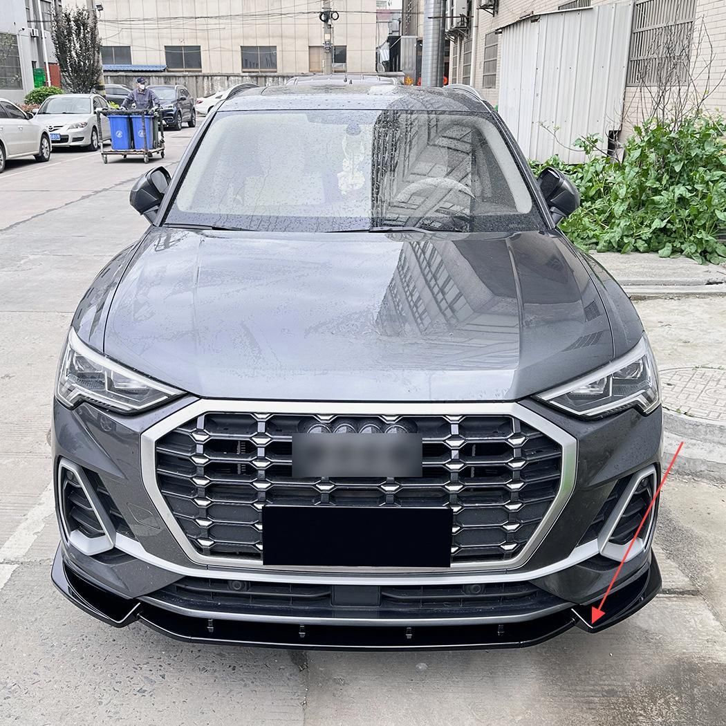 Audi Q3 F3 Sline 2019 フロントリップスポイラー 一体式エアロパーツ ABS素材 ピアノブラック 4|.29