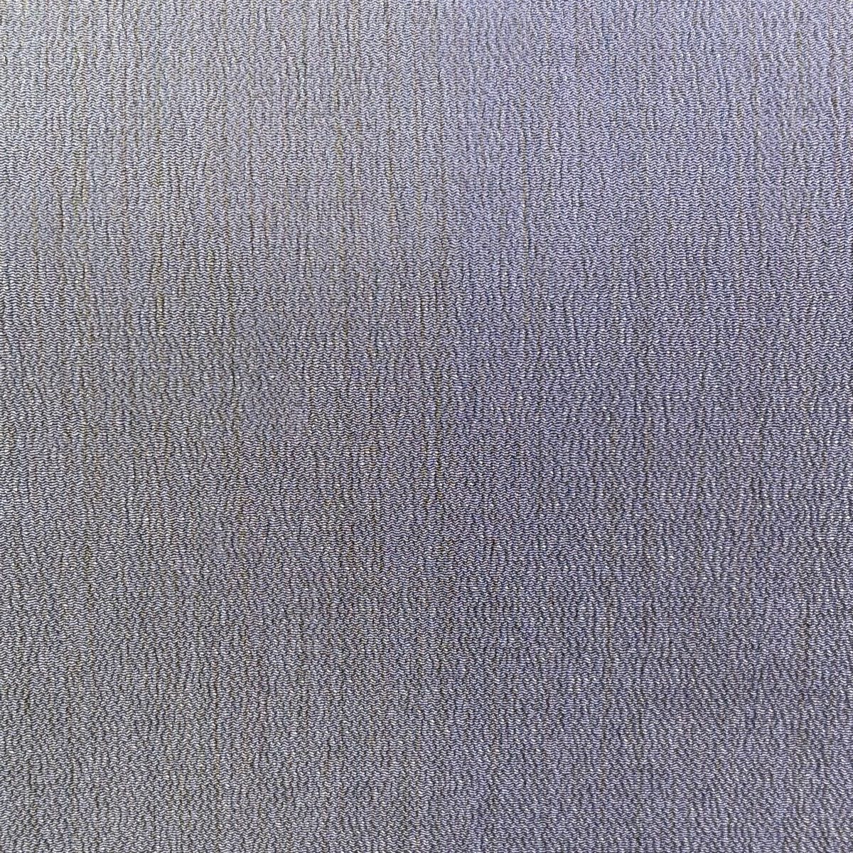 名古屋帯 秀品 縞 ぼかし ちりめん 灰紫 正絹