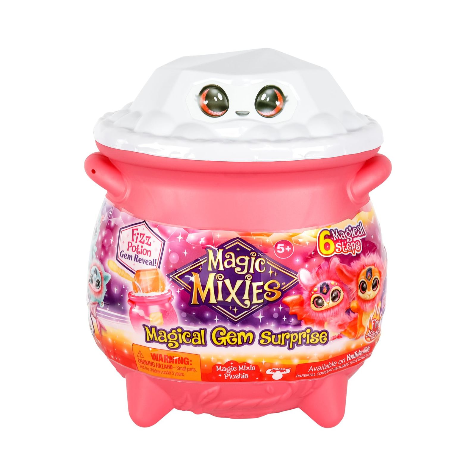 Magic Mixies マジカルジェム サプライズ 火 魔法の大釜 - 非電子ミクシーぬいぐるみと魔法の指輪を、The Fizzing Cauldron Mサイズのポップアップリビールで明らかに [火]