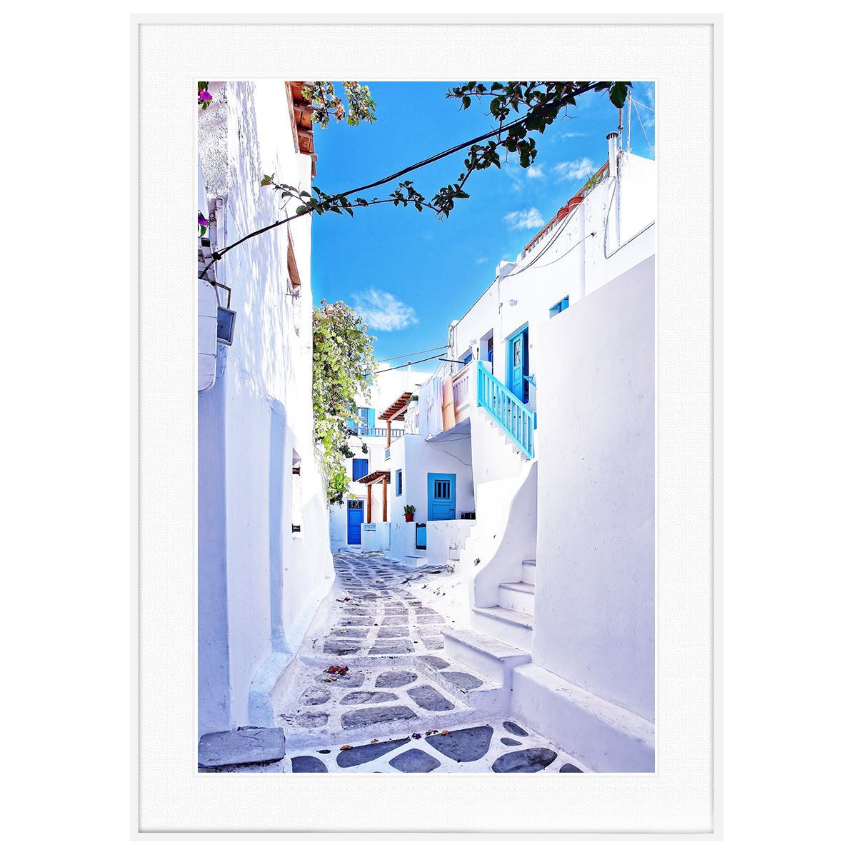 ギリシャ 風景写真 ミコノス島インテリアアートポスター額装 AS1412