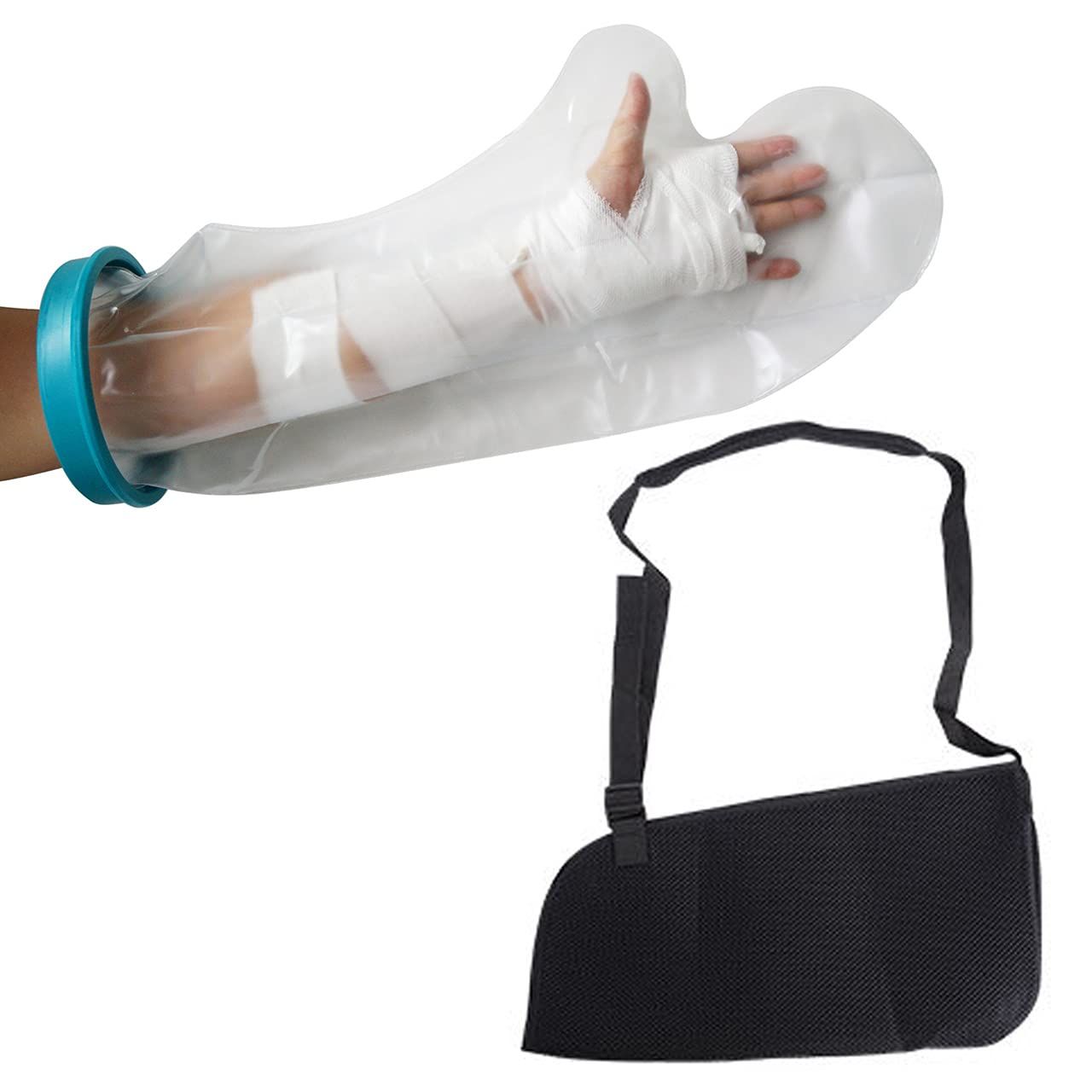 Mikuru 骨折用 サポーター 防水 ギプス カバー セット 腕 手首 固定 腕