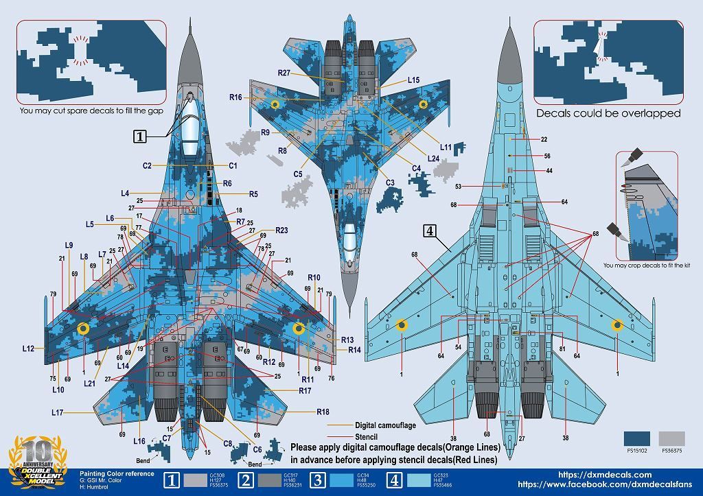 DXM 01-7239 1/72 ウクライナ空軍 Su-27 フランカー デジタル 迷彩