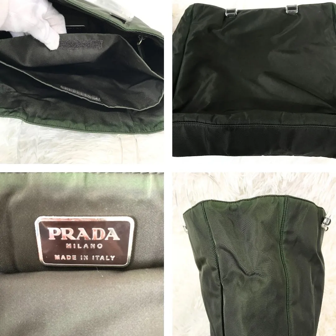 PRADA プラダ トートバッグ ハンドバッグ ナイロン カーキ グリーン ...