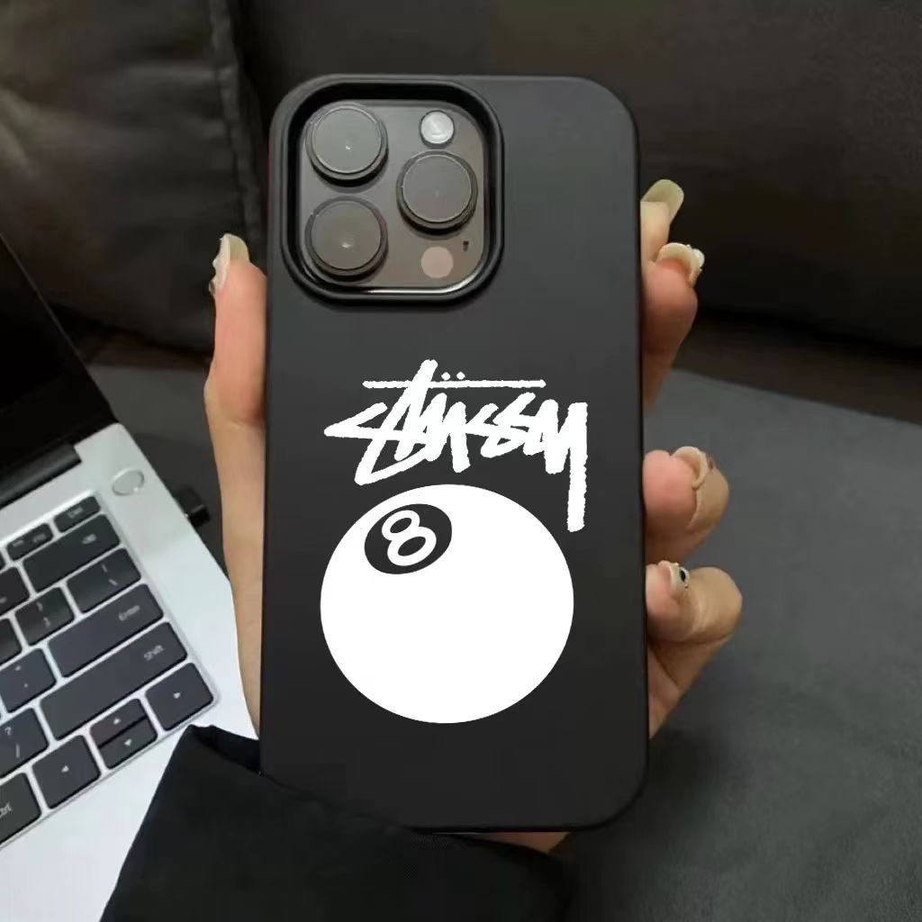 Stussyホワイトボール8アップル携帯ケースiPhone 14、iPhone14pro，iPhone14plus，iPhone14pro max，iPhone15，iPhone15pro，iPhone15plus，iPhone15pro max