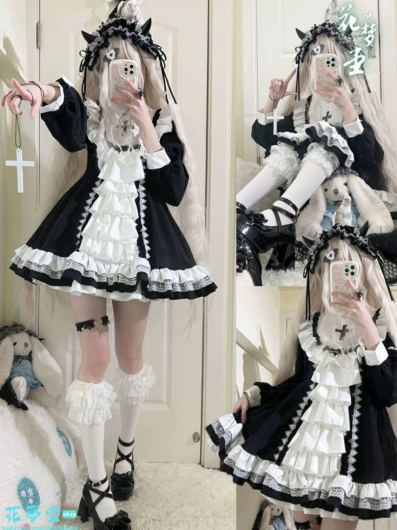 25年 ♥コスプレ ゴシックロリータ~ミニワンピース春夏フリル かわいい 撮影会 舞台 イベント 原野空間-85