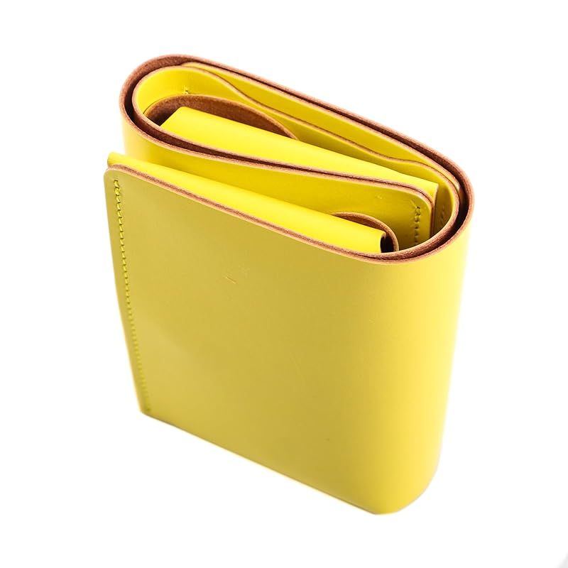 新着商品 FABRIK 財布 三つ折り財布 ファブリック しっかり入ってコンパクトな財布 TRI-FOLD WALLET 本革 メンズ プレゼント イエロー