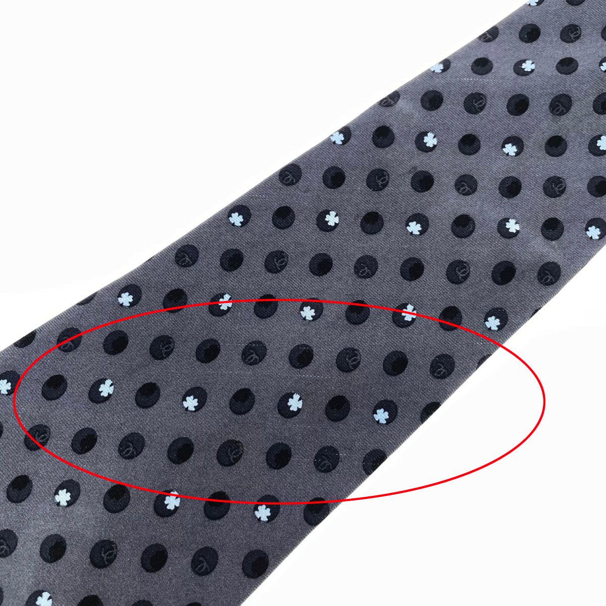 CHANEL ネクタイ CHANEL シャネル ネクタイ 06P グレー シルク100％ レディース