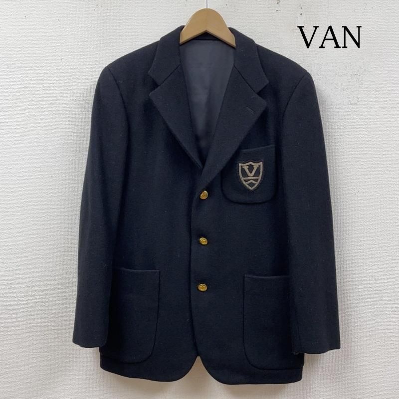 VAN バン ジャケット、上着 ジャケット、ブレザー エンブレム 3釦 金ボタン シングル ブレザー ジャケット テーラード 刺繍