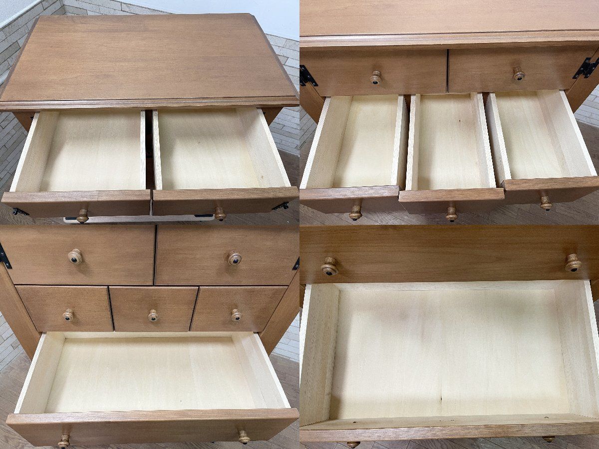 民芸家具 桐材 多 引き出し チェストタンスD（五段七引き出し）48㎝×