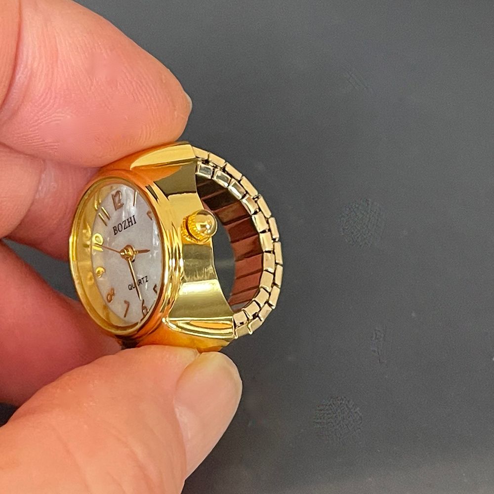 新品 リング 指輪 時計 リングウォッチ フィンガーウォッチ 指時計 ゴールド