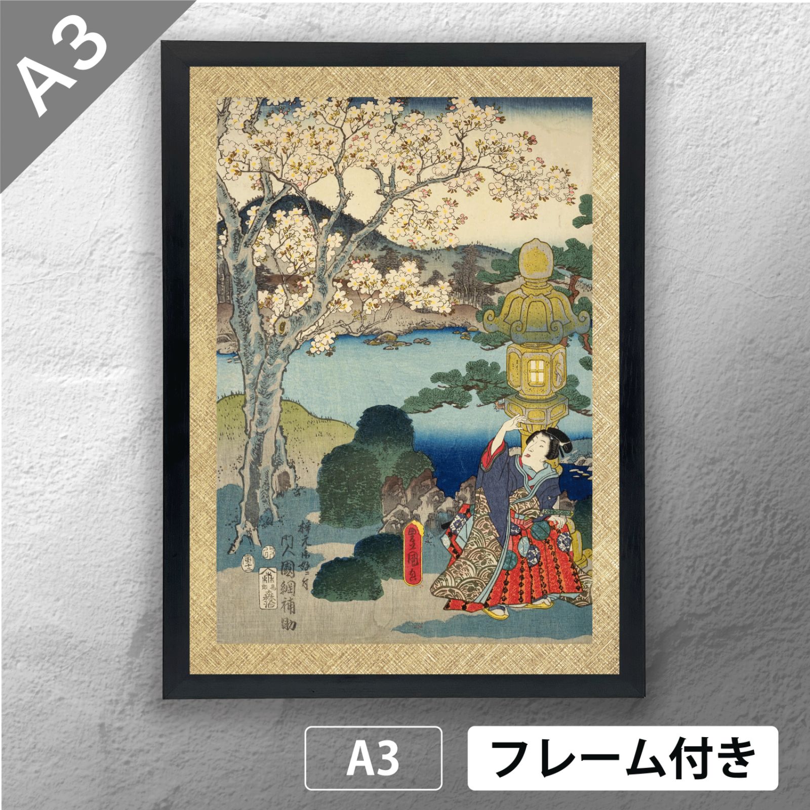 豊国三代（三代歌川豊国）「風流見立源氏-1」 日本画ポスター A3