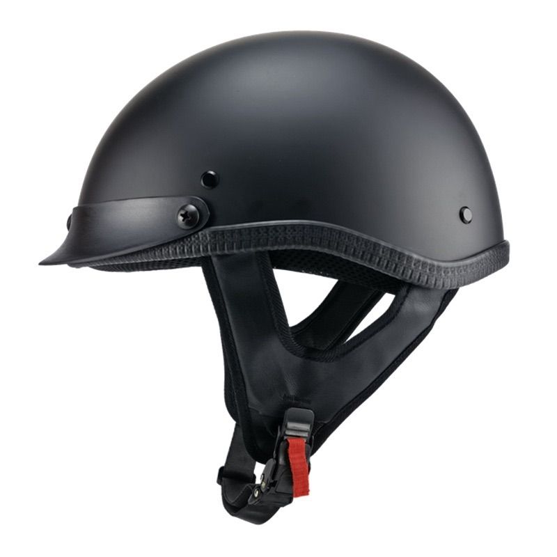 ハーフヘルメット艶黒ハーレーバイクヘルメット 半帽子半キャップ新品 艶ブラック