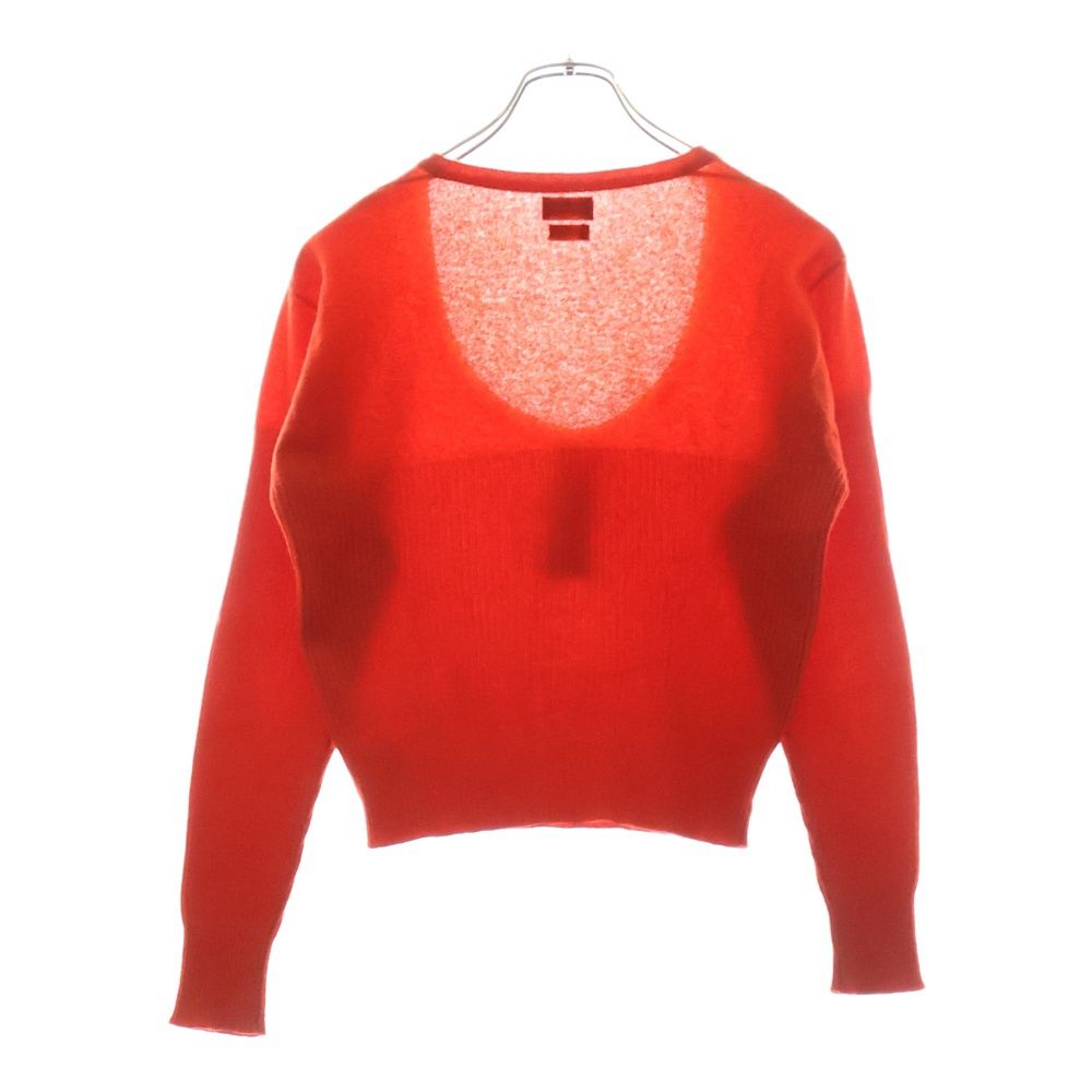 CHANEL シャネル 80S VINTAGE ヴィンテージ ハーフボタン オープンネック カシミヤニットカセーター スコットランド製 レディース レッド CHANEL (シャネル) 80S VINTAGE ヴィンテージ ハーフボタン