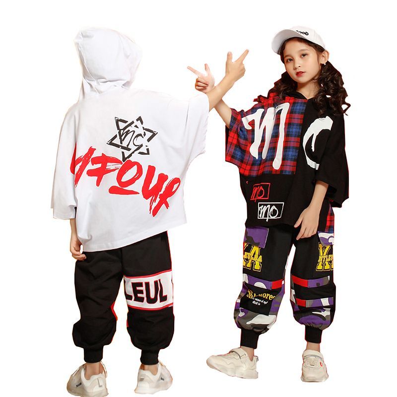 ダンス衣装 ヒップホップ 迷彩パンツ カーゴパンツ フード付き 半袖 子供 HIPHOP練習着 韓国風 JAZZ キッズ 女の子 ダンスウェア 男の子 子ども  nee3u559287