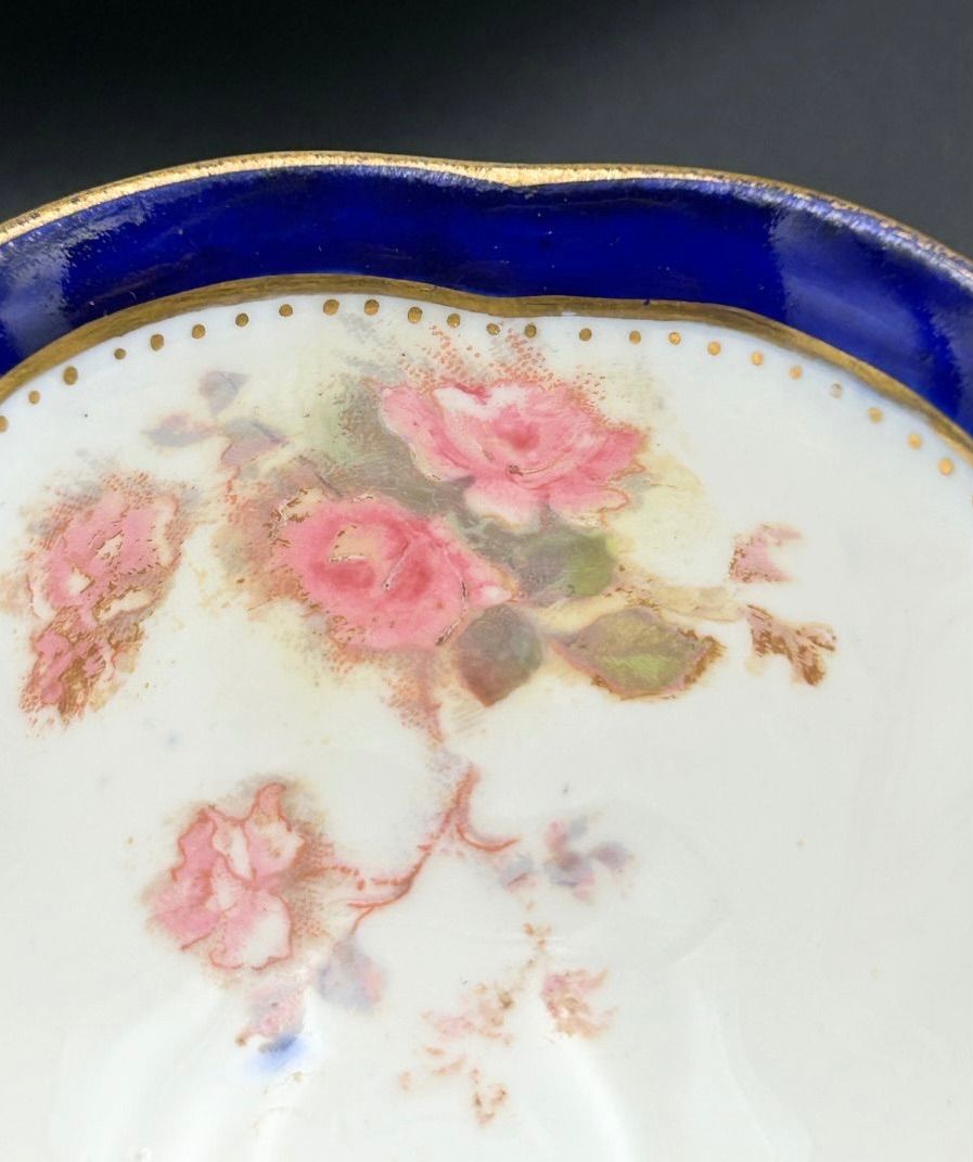 コバルト金彩 薔薇文