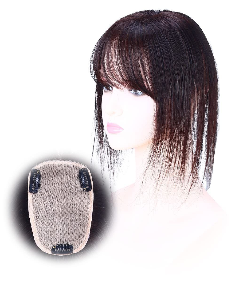 増毛 ポイントウィッグ トップカバー ボリュームアップ 脱毛 ストレート つむじ 女性用 前髪 ヘアピース 分け目 白髪隠し 薄毛 部分かつら レデイーズ かつら 医療用 カツラ 頭頂部 自然 30CM 総手植え ウィッグ 人毛100 栗色 パッツンバング