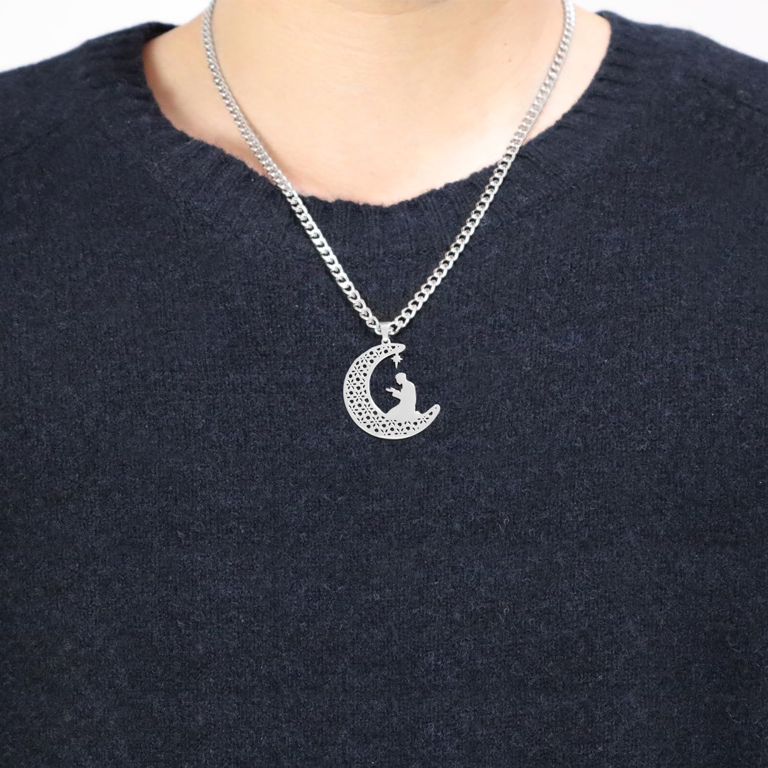 ネックレス WEIFU メンズ ステンレス シルバー 金属アレルギー対応 耐水性 プレゼント 記念日 男女兼用 祈り