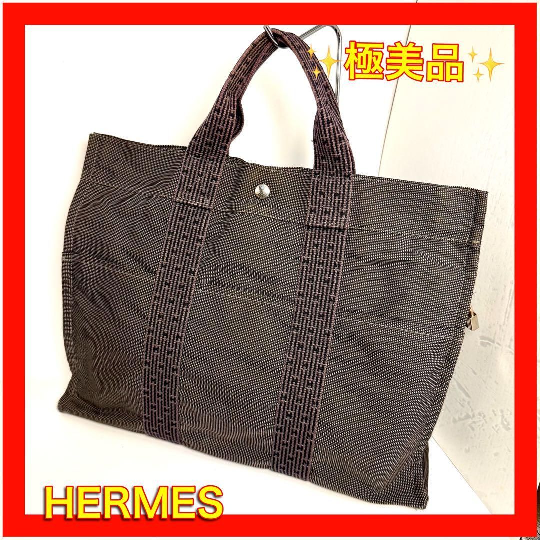 超極美品 エルメス エールラインMM ハンドバッグトートバッグ