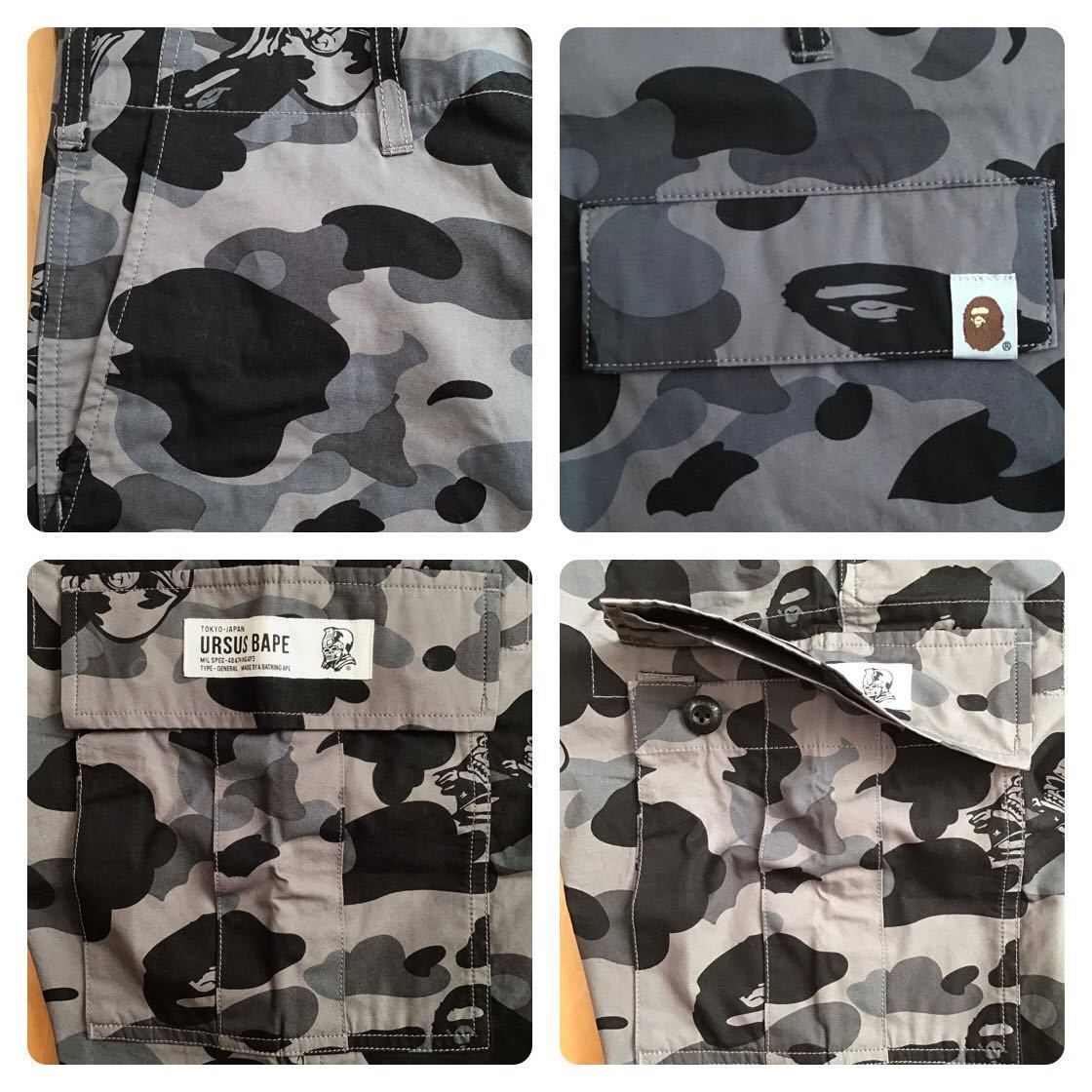☆新品☆ URSUS BAPE camo カーゴ ハーフパンツ Lサイズ a bathing ape 