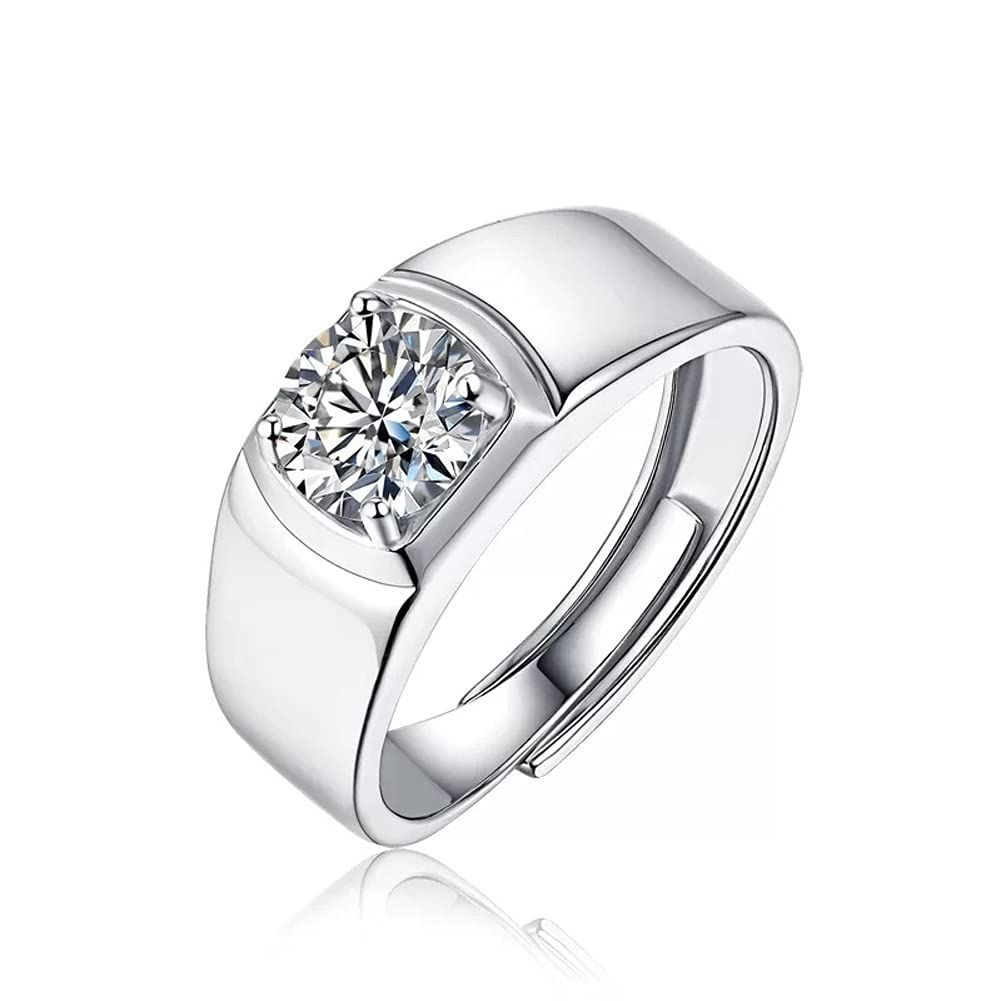 数量 エクセレントカット ダイヤモンドと見分けのつかない Dカラー MOISSANITE モアサナイト VVS リングサイズ調整 男の指輪 モアッサナイト 婚約 日常 1カラット ギフト Hip-Hop SHINGYODO メンズリング ヒップホッ