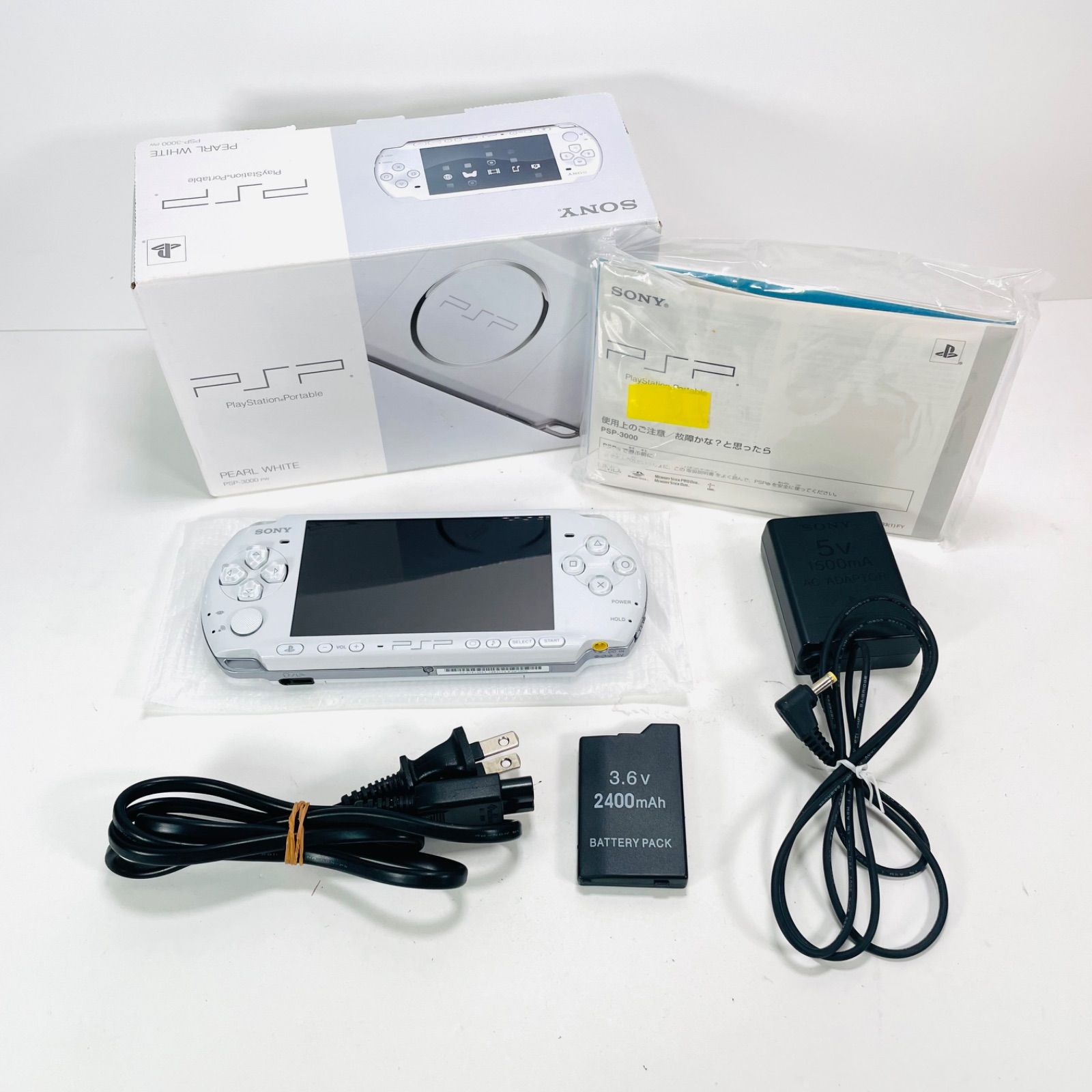 SONY PSP-3000 パールホワイト PSP3000 本体 バッテリー互換品