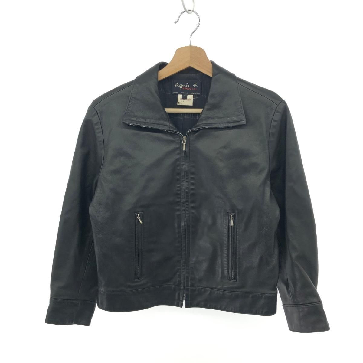 agnes b. SPECIAL アニエスベー ショートレザー ジャケット サイズ:1
