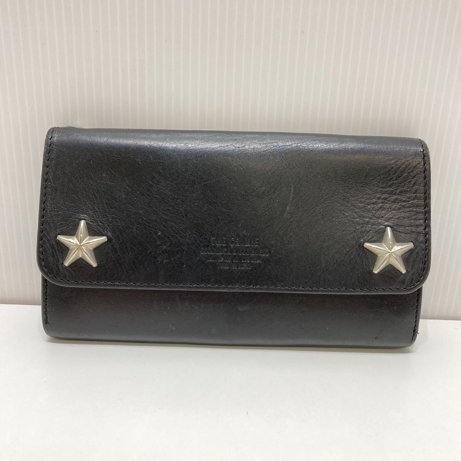 THE CRIMIE スタースタッズ バイカー トラベルウォレット 長財布 黒 