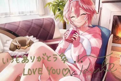 ポストカード　鷹嶺ルイ 直筆メッセージ＆箔押し複製サイン入りMAIRO描き下ろしポストカード 「バーチャルYouTuber ホロライブ 鷹嶺ルイ活動1周年記念 活動1周年記念フルセット」 購入特典 中古】ポストカード 鷹嶺ルイ 直筆メッセージ＆箔押し複製サイン