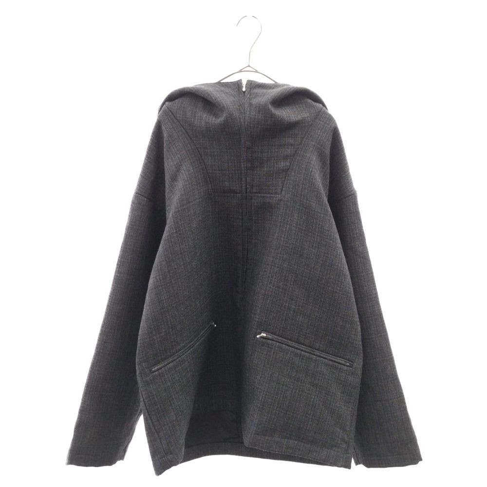 AURALEE (オーラリー) 20AW BLUEFACED WOOL DOUBLE CLOTH ZIP HOODIE ウール クロス  ジップフードジャケット A20AB02BN グレー