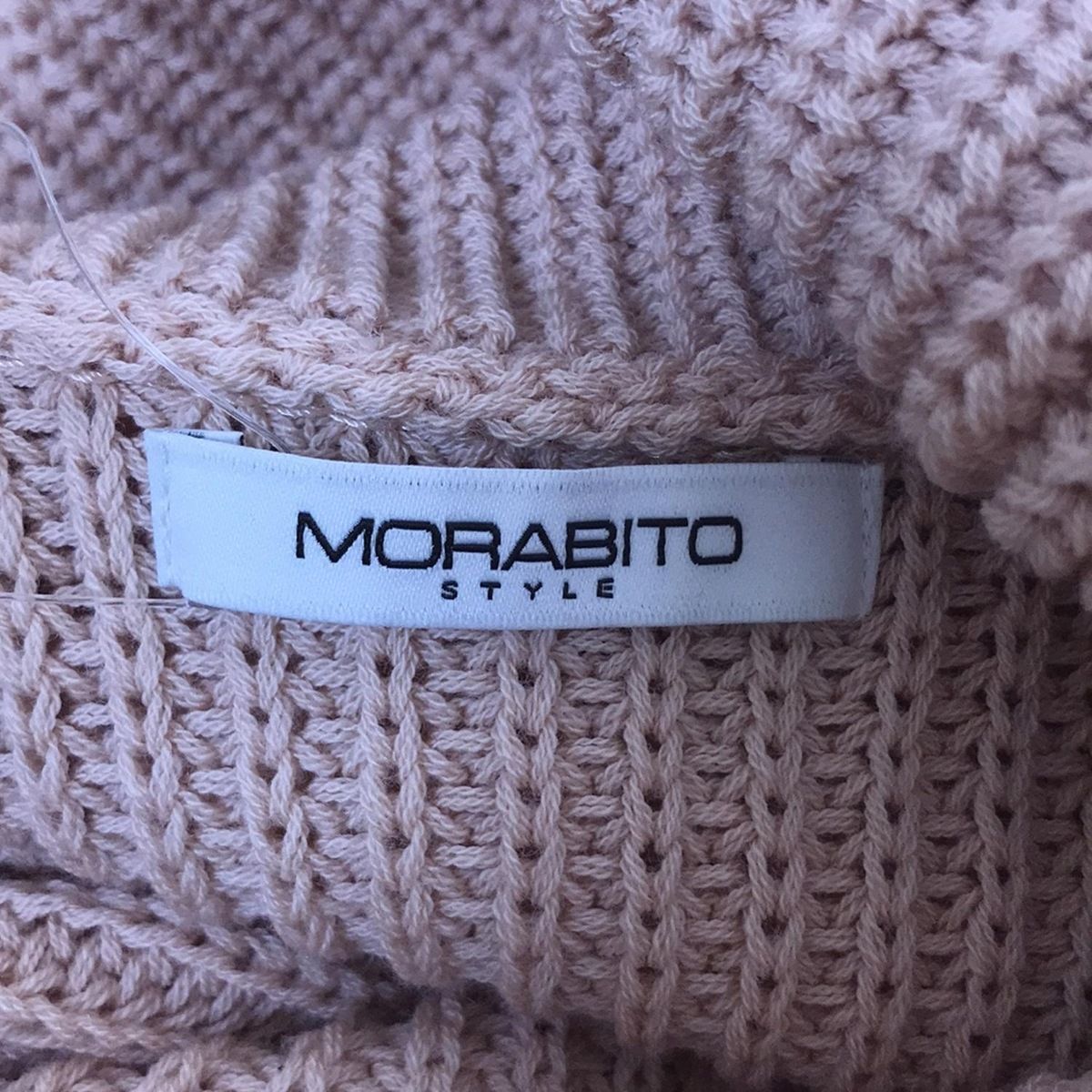 MORABITO - MORABITO(モラビト) 半袖セーター サイズ38 M レディース - サーモンピンク タートルネック/変形デザイン MORABITO(モラビト) 半袖セーター サイズ38 M レディース
