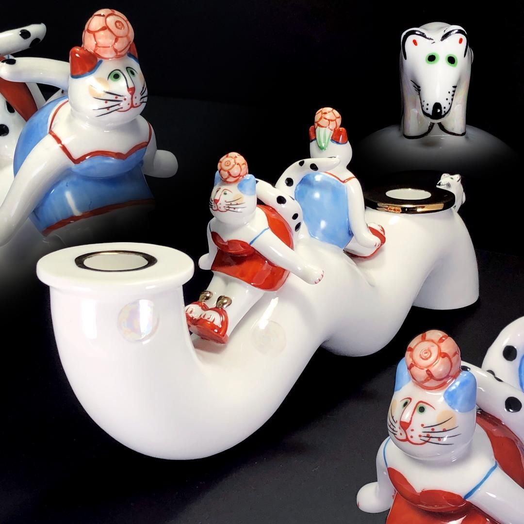 VILLEROY - BOCH ビレロイアンドボッホ ベネディクト キャンドルホルダー 猫 ねずみ 陶器 マルチ