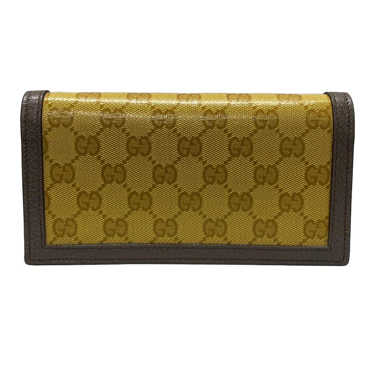 GUCCI グッチ 財布 クリスタルGG 621892 ブラウン×ダークブラウン チェーンウォレット adidasコラボ レザー