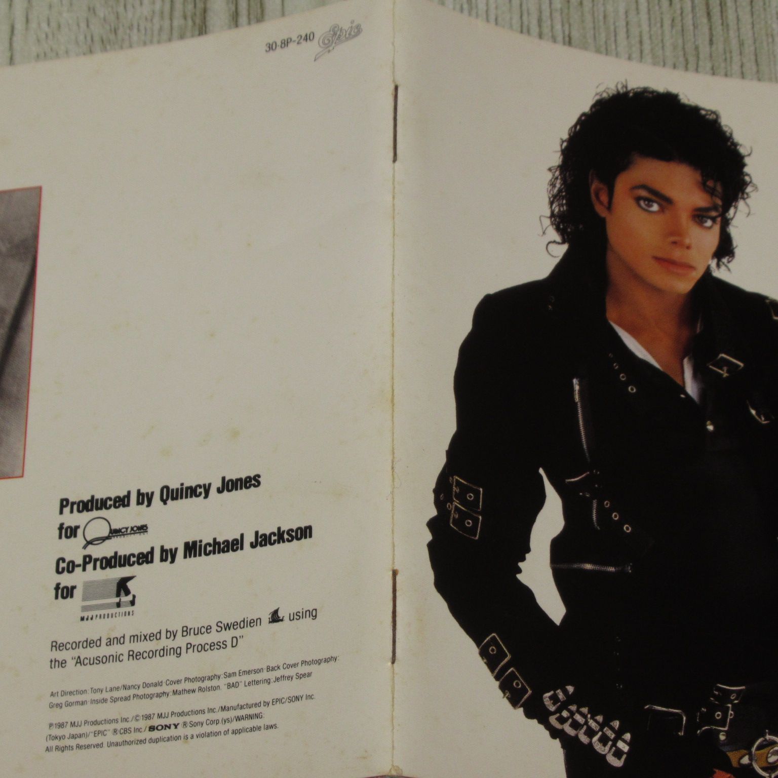 CD マイケル・ジャクソン BAD 帯なし 30・8P-240 盤はMADE IN W