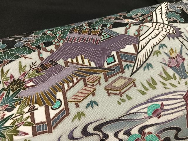 平和屋着物○本加賀友禅作家 村田幸司 黒留袖 飛鶴風景浜松